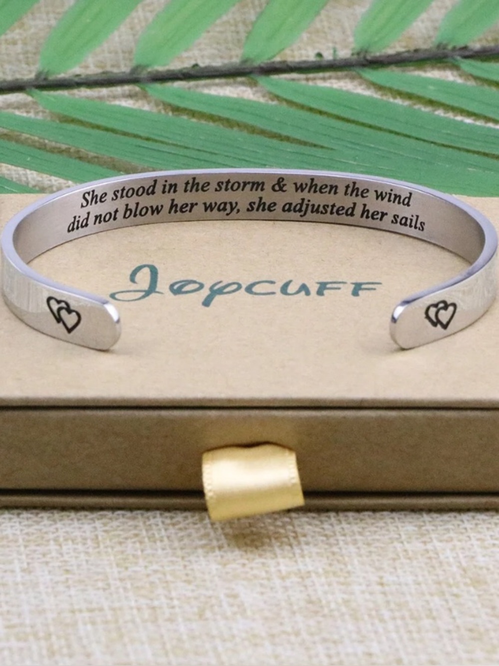 JOYCUFF BRACELET SILVER ENGRAVED INSPIRATIONAL BOHO CUFF MINIMALIST